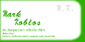 mark koblos business card